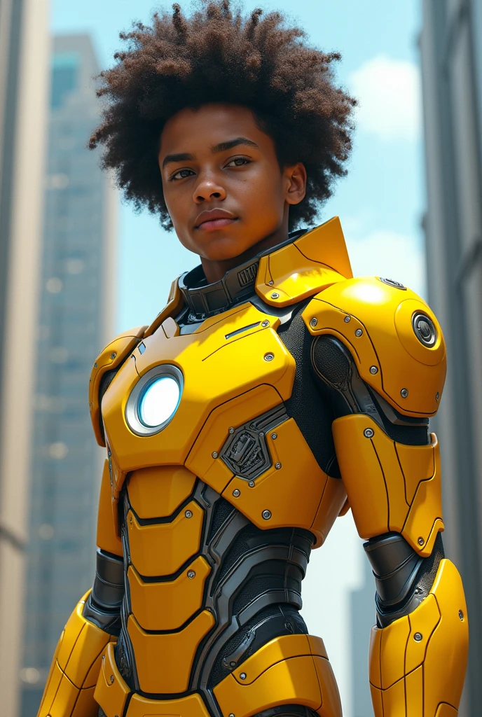 Yellow Iron Man , afro hair