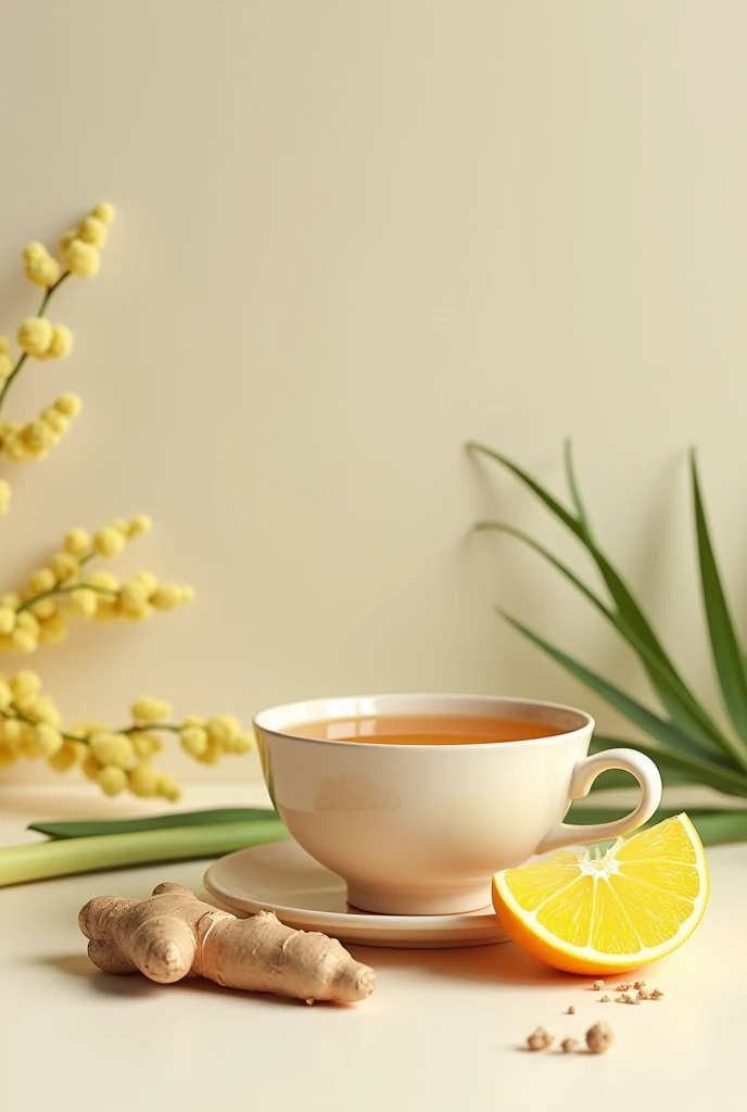 Lemongrass, ginger, tea cup, orange