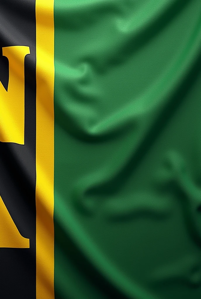 Create a flag of a green monarchist party, yellow and black 