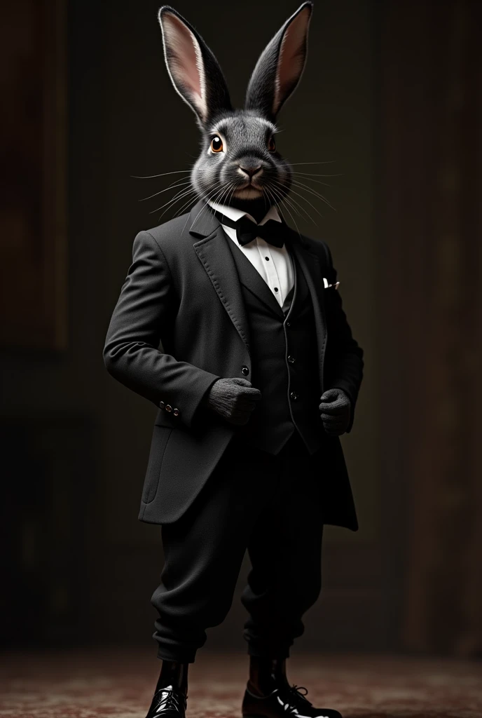 Black rabbit fancy suit
