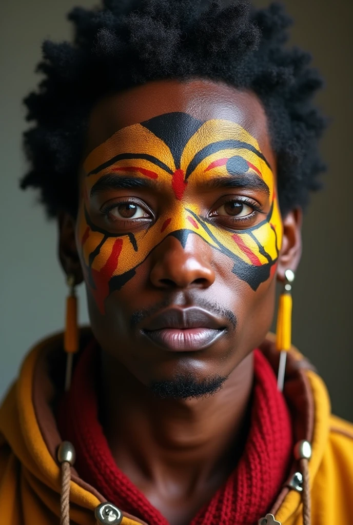 High resolution Brazilian Indian with face paint