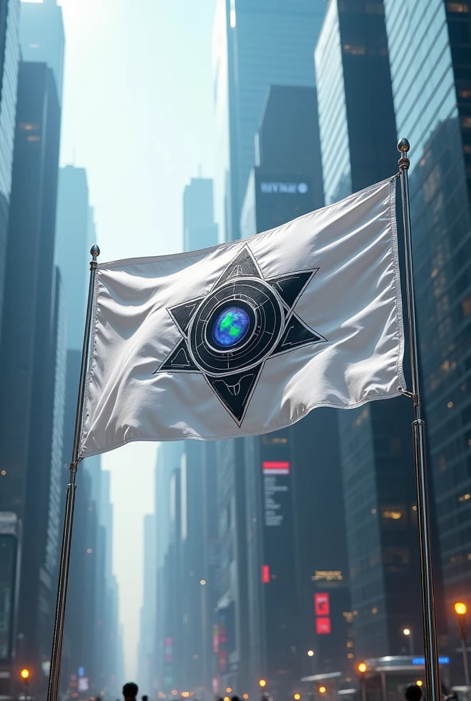 A flag representing a technologically advanced world