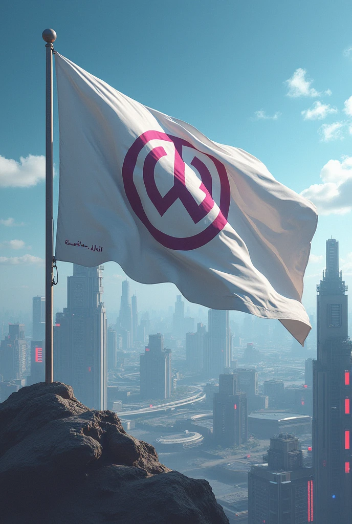 A flag representing a technologically advanced world