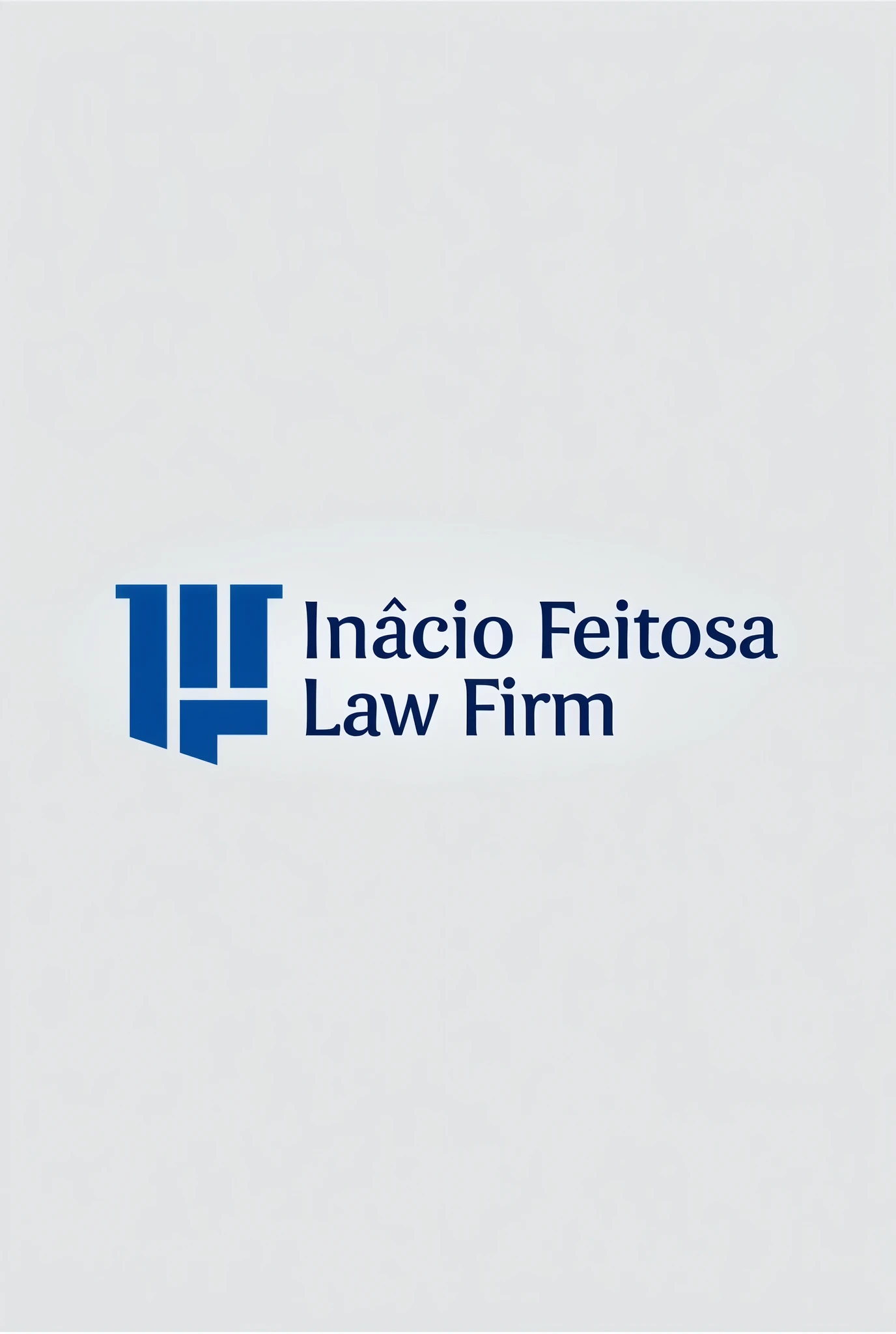 Create a logo for "INÁCIO FEITOSA law firm", In royal blue color, the brand must convey seriousness, Quality and innovation.