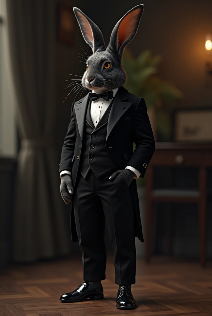 Black rabbit fancy suit