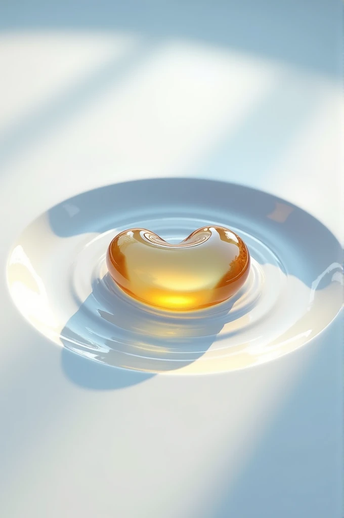 Oil drop, on the sheet, heart shaped 