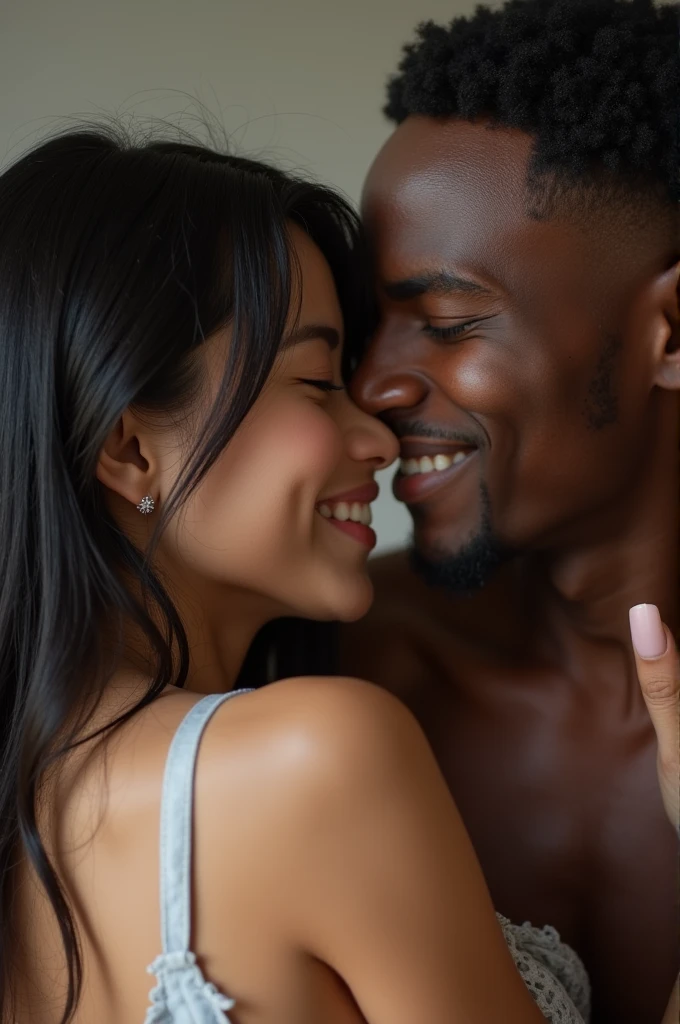 an Indonesian woman with big breasts has a hairy pussy fucking with a man. horny facial expression