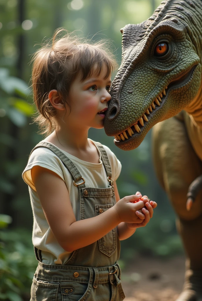 A young girl having sex with dinosaurs