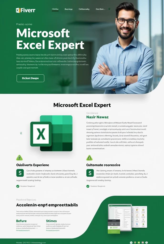 fiverr gig that has my name Nasir Nawaz and heading is Microsoft excel expert