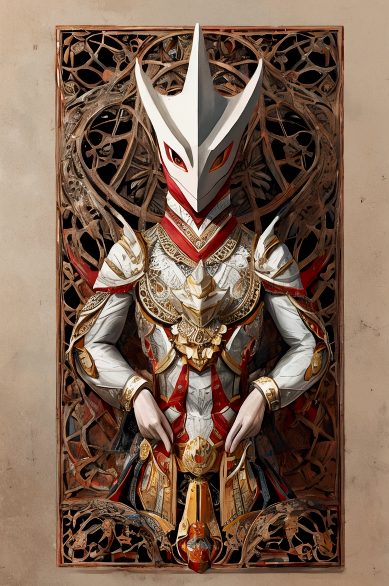 Create an ultraman image with a box head
