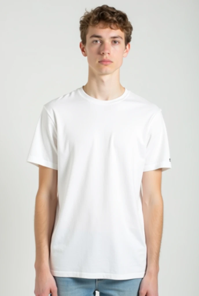 with white t-shirt