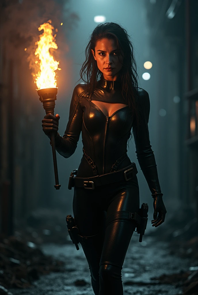 rogue in xmen bolding a light torch