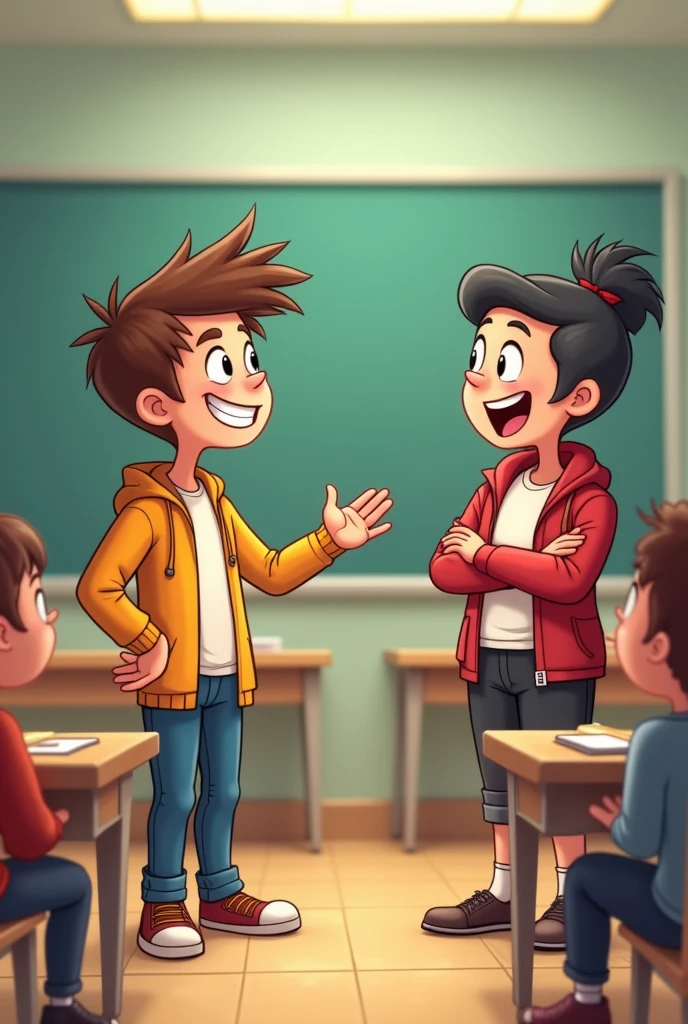 Student can say answer to Teacher Cartoon photo 
