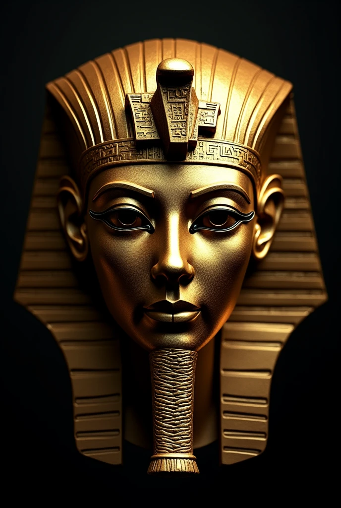 a closeup of a golden mask on a black background, egyptian, egyptianrista, Mask of egypt god, egyptian mask, rosto intrincado, tribal mask, Estilo egyptianrista, dmt ego da morte, egyptian, detailed symmetrical face, intrincado rosto detalhado, حورس ,سيت o iPad, symmetical face, Enigmatic!!, intricate mask, dmt deus
