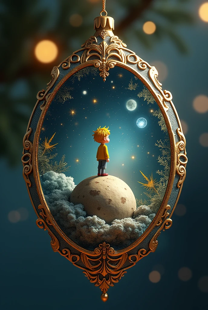 Asteroid B612 ornament with the little prince theme that looks fancy, astract