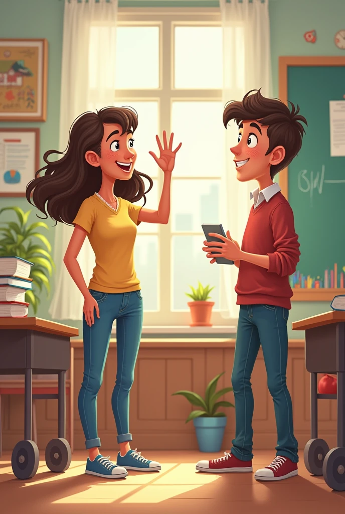 Student can say answer to Teacher Cartoon photo 1 more 
