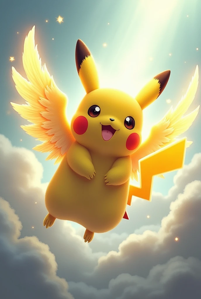 Make a Pikachu with angel wings