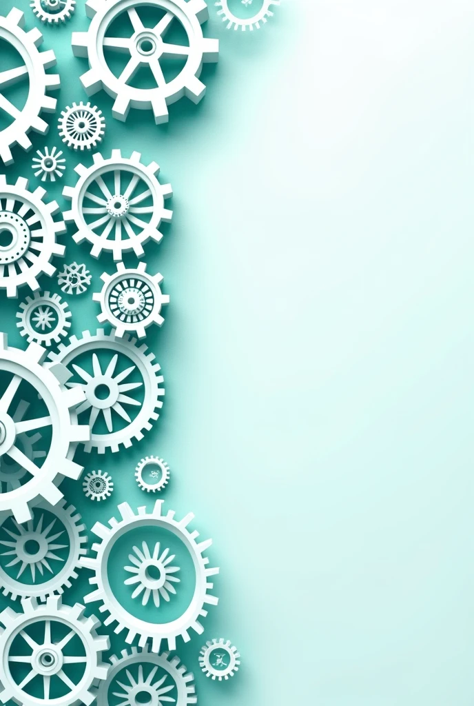 Paper cut out Gear design Turquoise and white And the writing
Vertical menu for PowerPoint