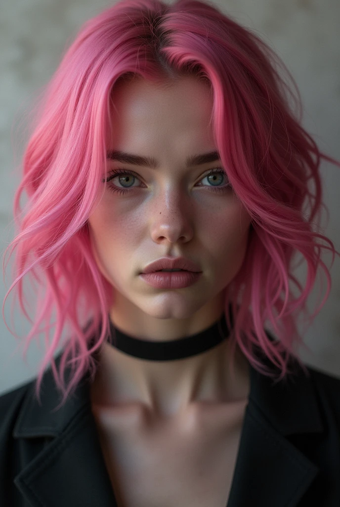 beautiful girl, pink hair, prostitute
