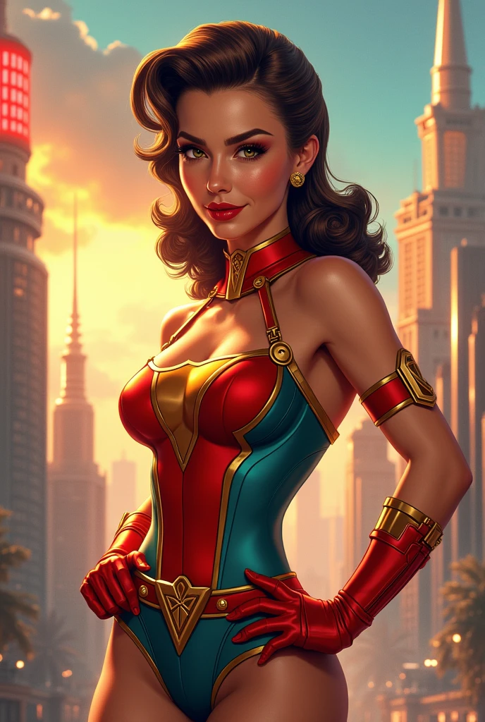 super héro girl. pin up style. 1950's.
