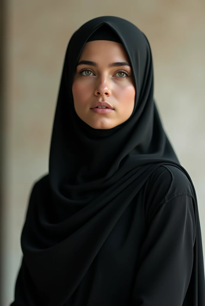 A beautiful hijab girl with a black niqab and a black color borka