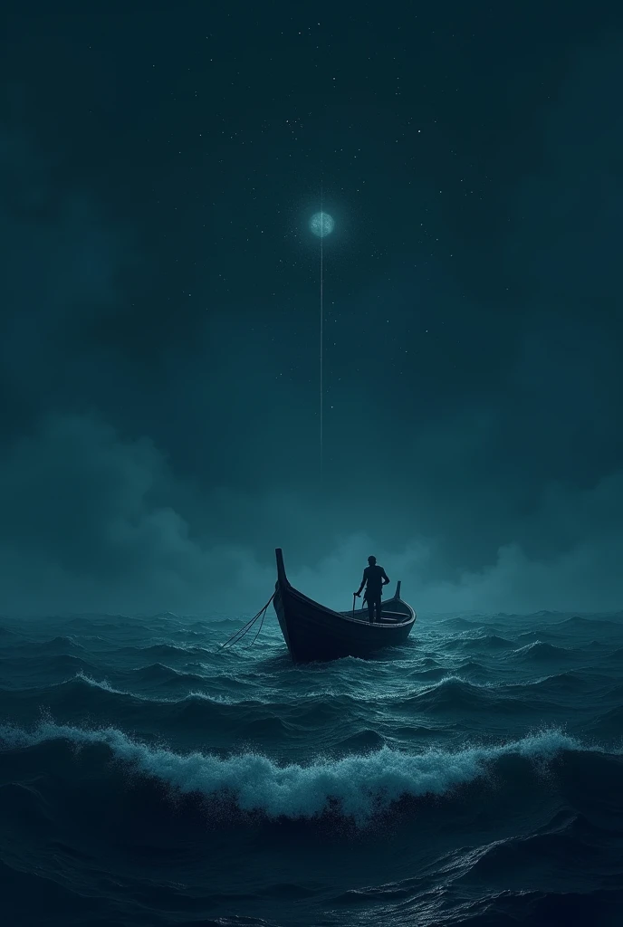 Boat in the dark sea