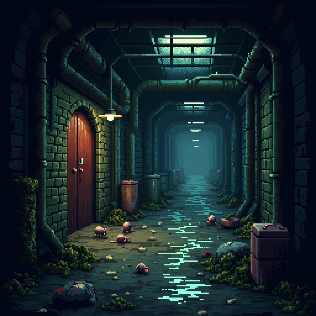 create a sewer in pixel art