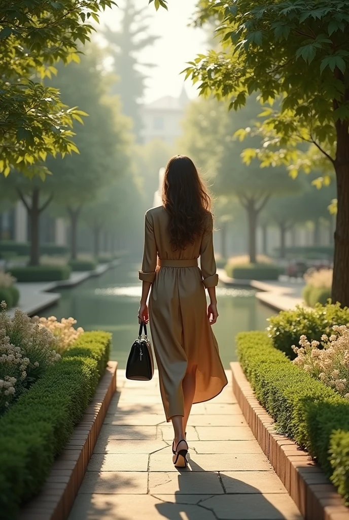 A wealthy women visit the park