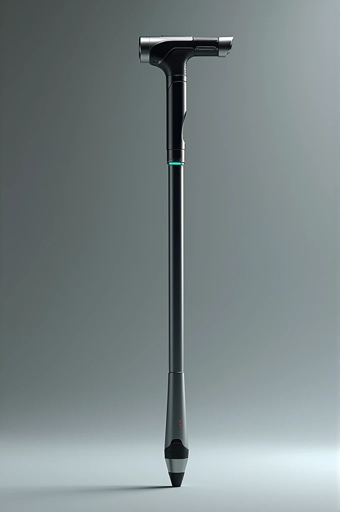 Create me a 3D prototype about a design stick for the blind person in a technologilize style.