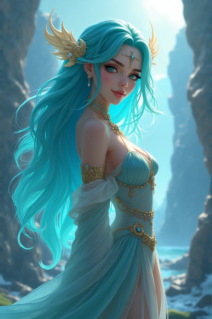 Uma mulher
Estilo:Genshin Impact
Baseado:Turquonila de The Mythical Guardians no Roblox