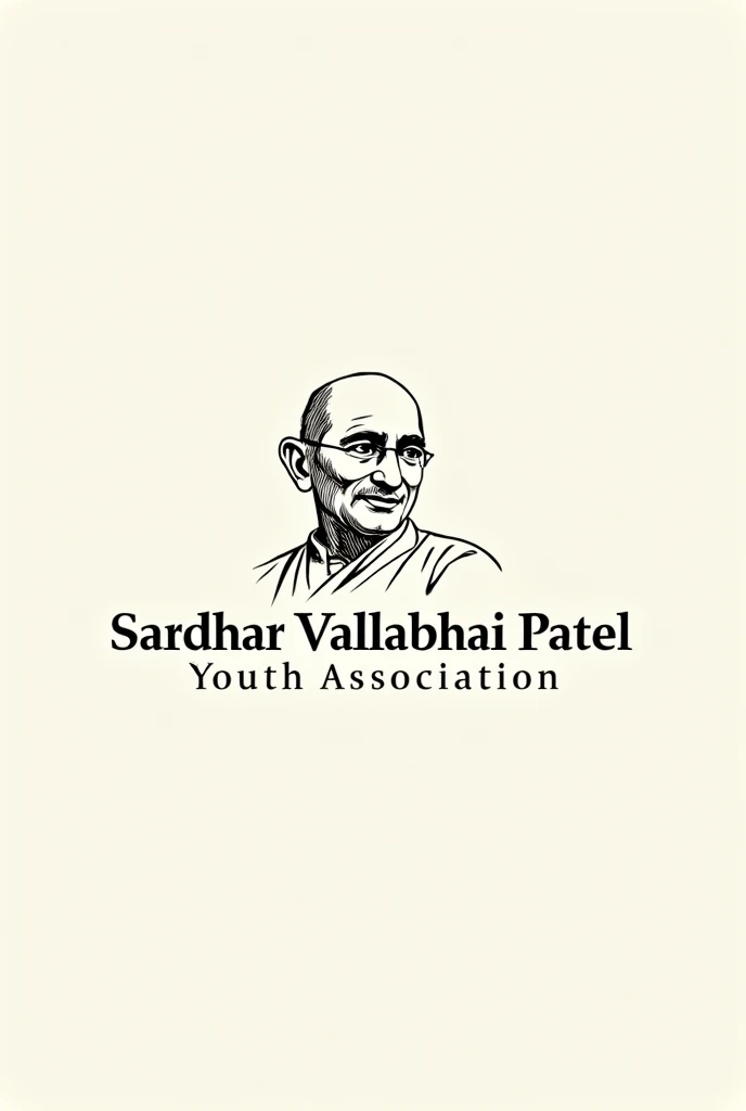 Design logo for sardhar vallabhai Patel youth association with stylish font which includes sketch of sardhar vallabhai Patel and lord ganesh 