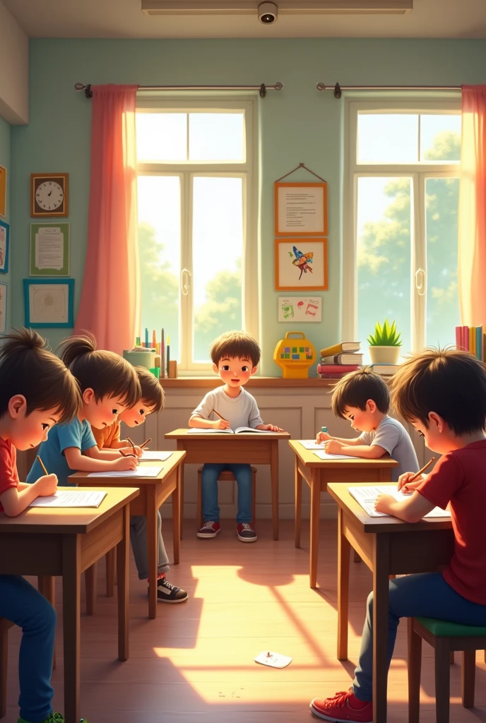 10 children study in a room