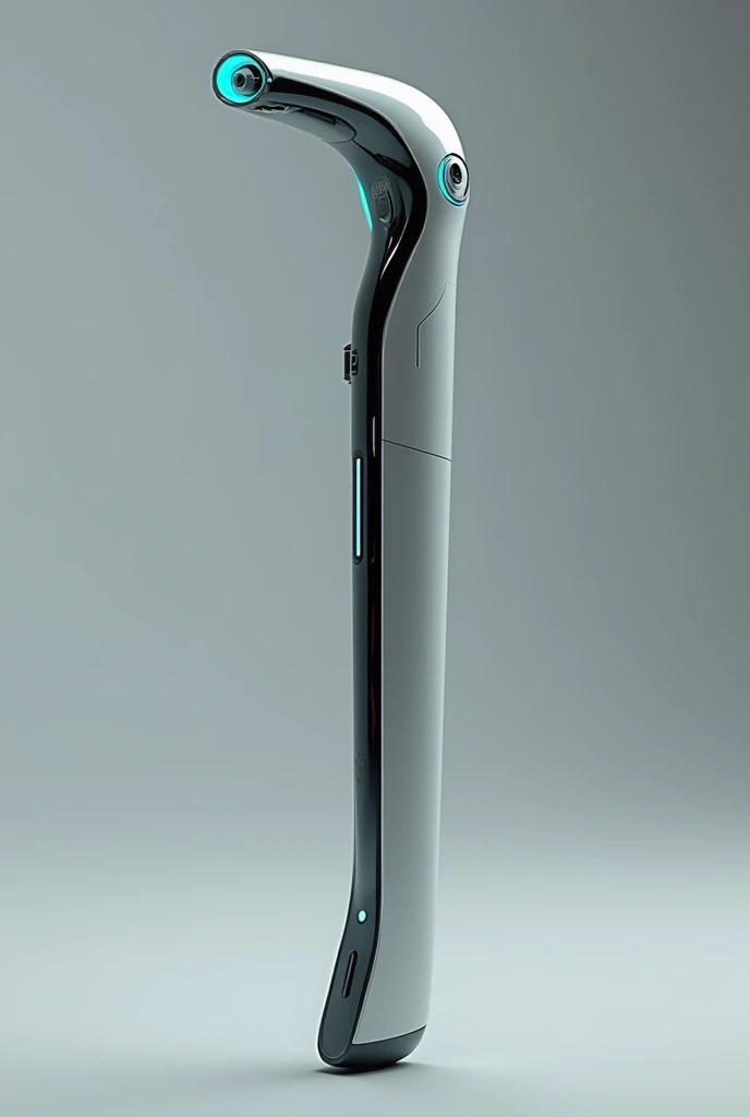 Create me a 3D prototype about a design stick for the blind person in a technologilize style. 