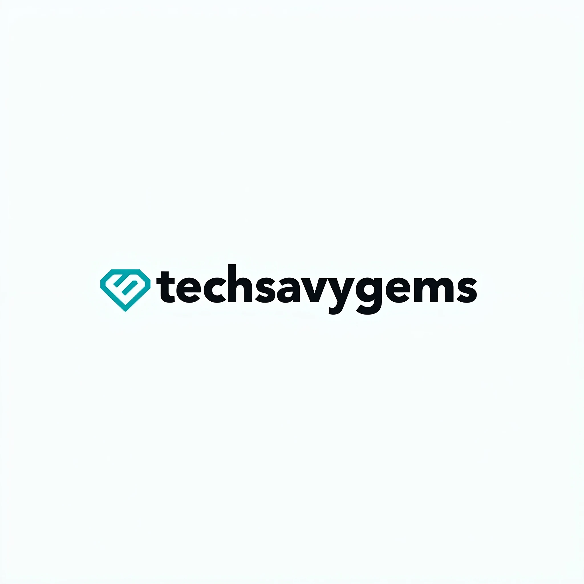 Logo Design Prompt: "TechSavvyGems"

Shape and Layout: Design a minimalist logo with no background shape, letting the elements stand alone on a transparent background. The focus should be on the text "TechSavvyGems" with a simple, sleek design.

Font Style: Choose a clean, sans-serif font that is modern and easy to read. The text should be bold enough to stand out without any additional background or border.

Color Scheme: Use a single, solid color for the text, such as black, dark grey, or a vibrant shade of blue or teal. This color should contrast well against various backgrounds since the logo will have a transparent background.

Iconography: Incorporate a small, subtle icon integrated into the text, such as a simple gem outline replacing the dot on the "i" in "Savvy" or a minimalistic circuit line underlining the word "Tech."

Text Placement: The text "TechSavvyGems" should be the main focus, centered, and balanced. Avoid adding any additional elements that could clutter the design.

Visual Effects: Keep the design flat with no gradients or shadows. The logo should be crisp and clear, focusing on the simplicity of the text and the subtle icon.

Overall Composition: The logo should be straightforward and elegant, with a transparent background to ensure it’s versatile and adaptable across various platforms and media. The design should remain sharp and recognizable regardless of the background it's placed on.