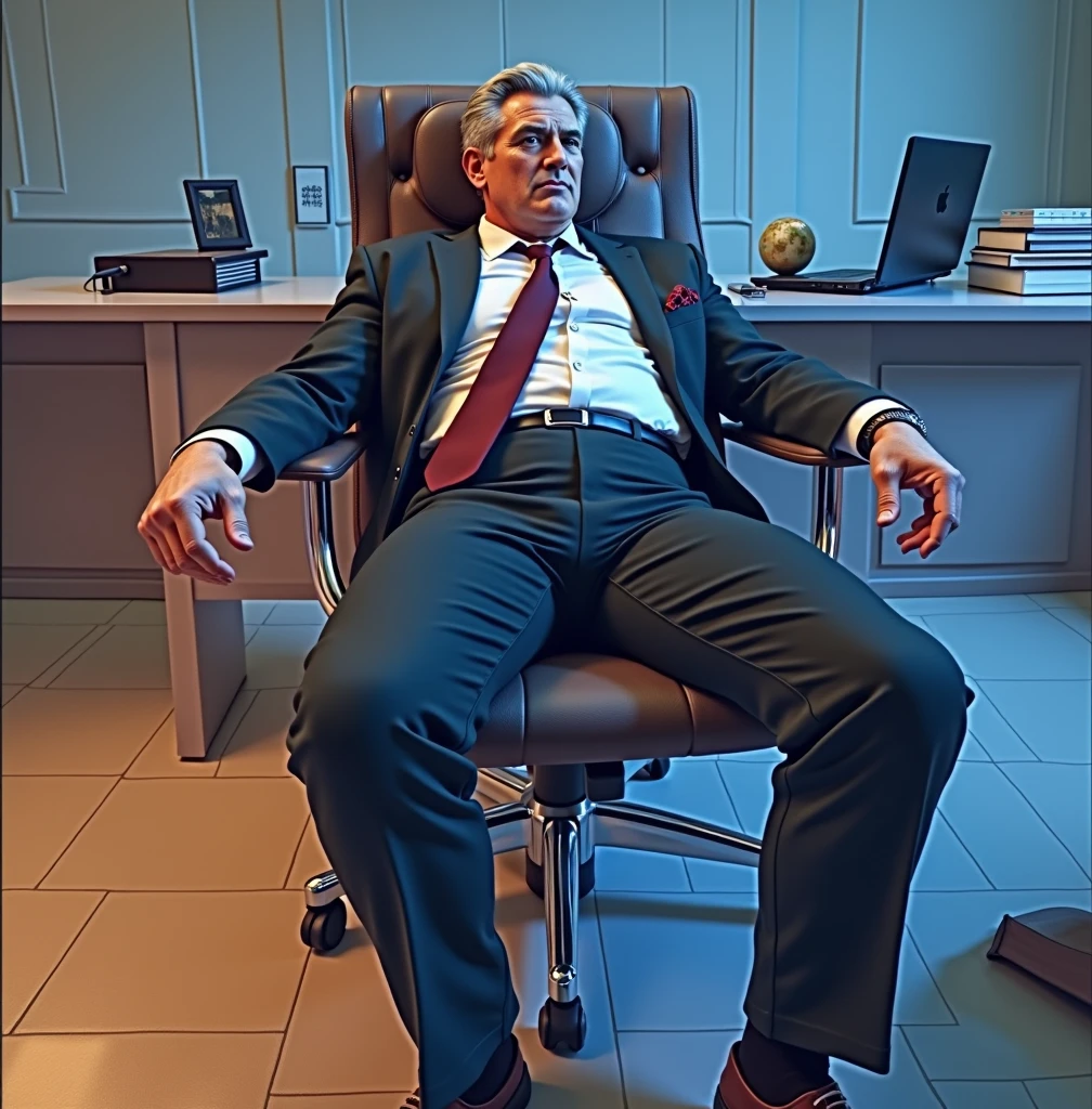 50 years old,daddy, formal trousers men sit down,k hd,in the office,muscle, gay ,grey hair,caucasian face,masculine,strong man,the boss is,handsome,sex,lecherous dad,look straight ahead,father drove his son to school,Dad is erection, semen, ejeculated, photo realistic