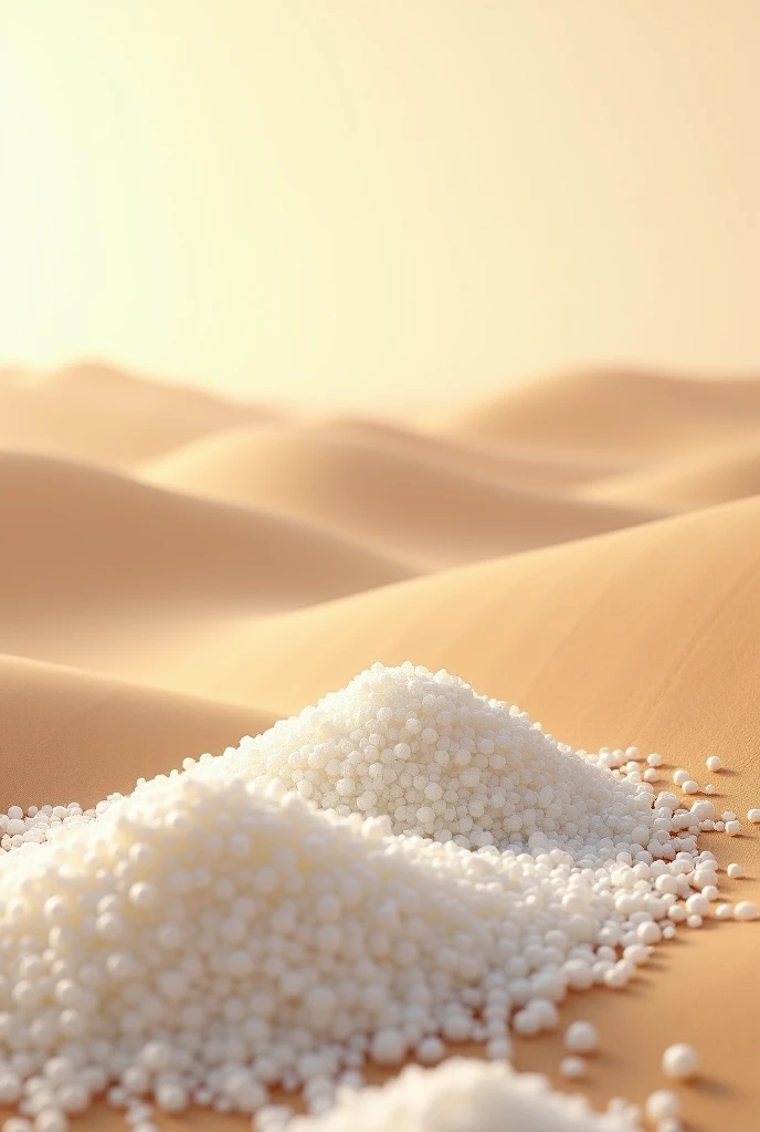 Hdpe plastic granual image with desert background