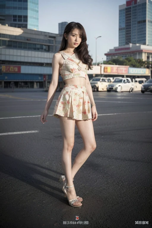 ((original photography:1.2)),RAW photos,Night view of Beijing,Top quality, masterpiece, Ultra HD, (Reality: 1.4), 1 Girl, Perfect body,Full body portrait,Fashion的头发, Very curly hair, delicate eyes, Side Light, Sweating,With a mask, Medium breasts,Fashion的embroidery衣服,(complicated clothes、embroidery、stripe、pattern、Fashion、Hollow),Long slender legs