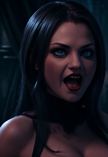 beautiful busty vampire woman, straddling a laying man, (big penis) penetrating her tight (pussy), spreading legs, real pussy, girl on top, pov view, screaming in pain, graveyard, night, white skin:1, curvy shape with huge cleavage, large soft breasts, goth makeup, realistic, hd