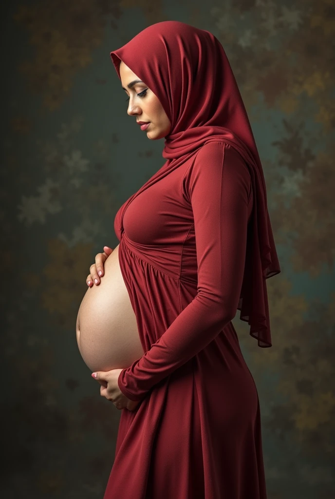A sexy Muslim girl being pregnant with 20 baby and being afraid the she might burst full of cum in pussy being tied up BDSM style and being forcefully inflated like a human balloon fully naked