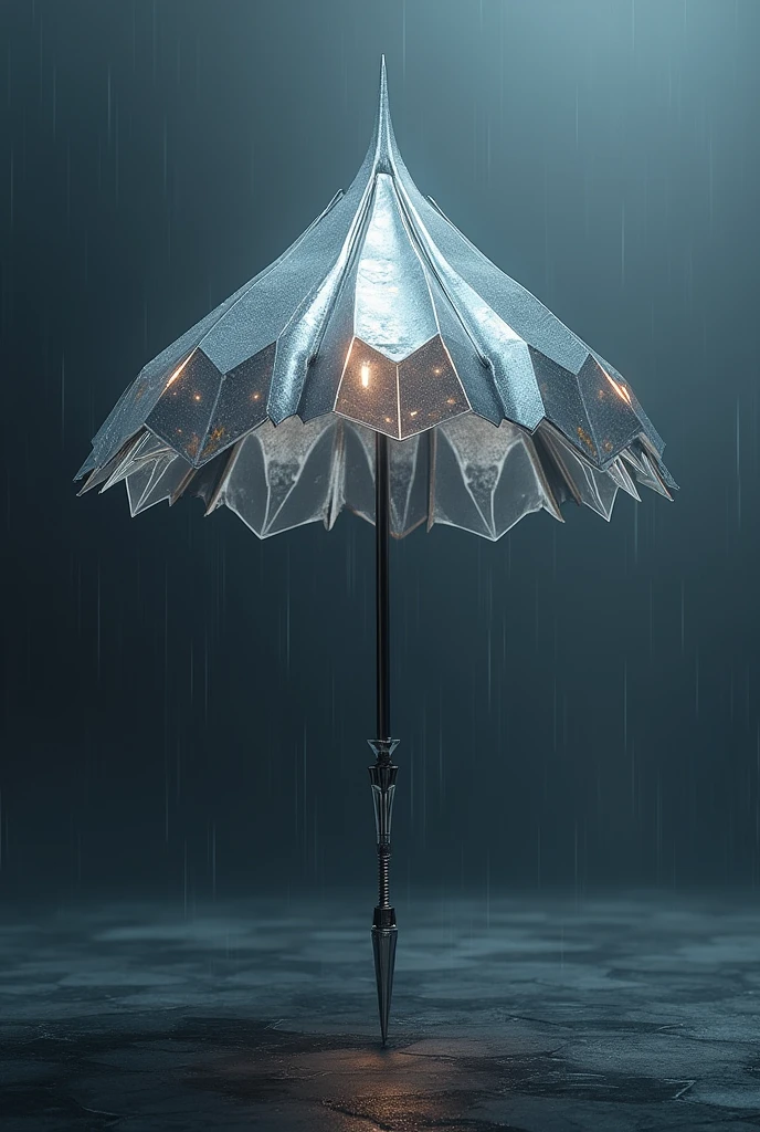 A diamond umbrella with a sharp tip