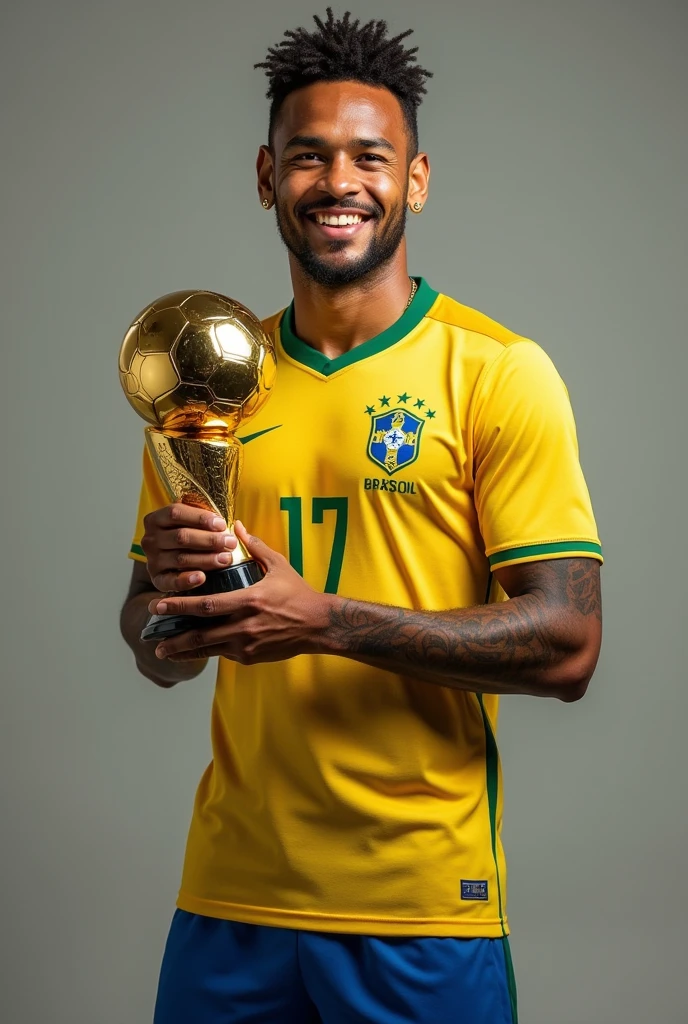 Neymar with a Ballon d'Or