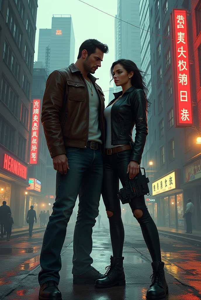 GTA style concept art of a man and a woman