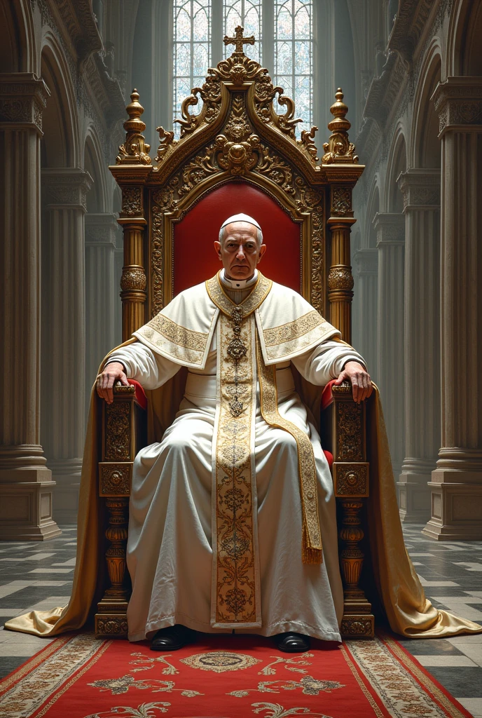 The Pope on a throne drawing