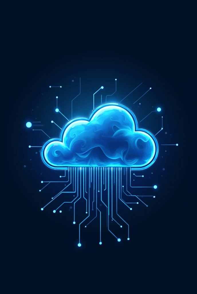 make a cloud like computer memory cloud with blue connections for a brand logo