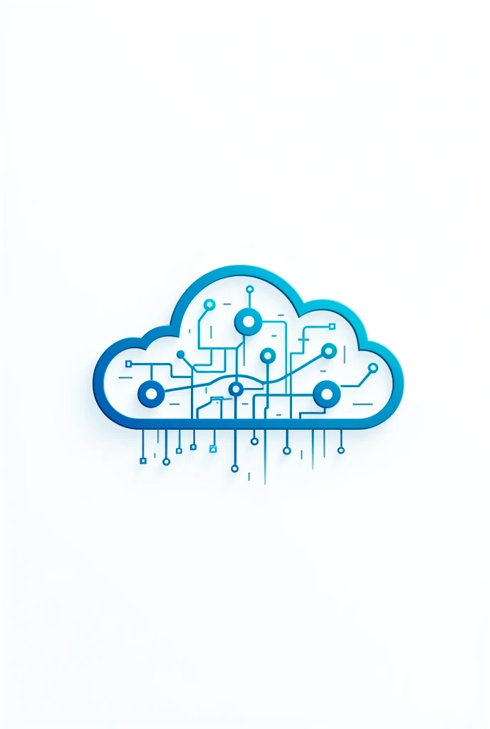 make a cloud like computer memory cloud with blue connections for a brand logo with white background