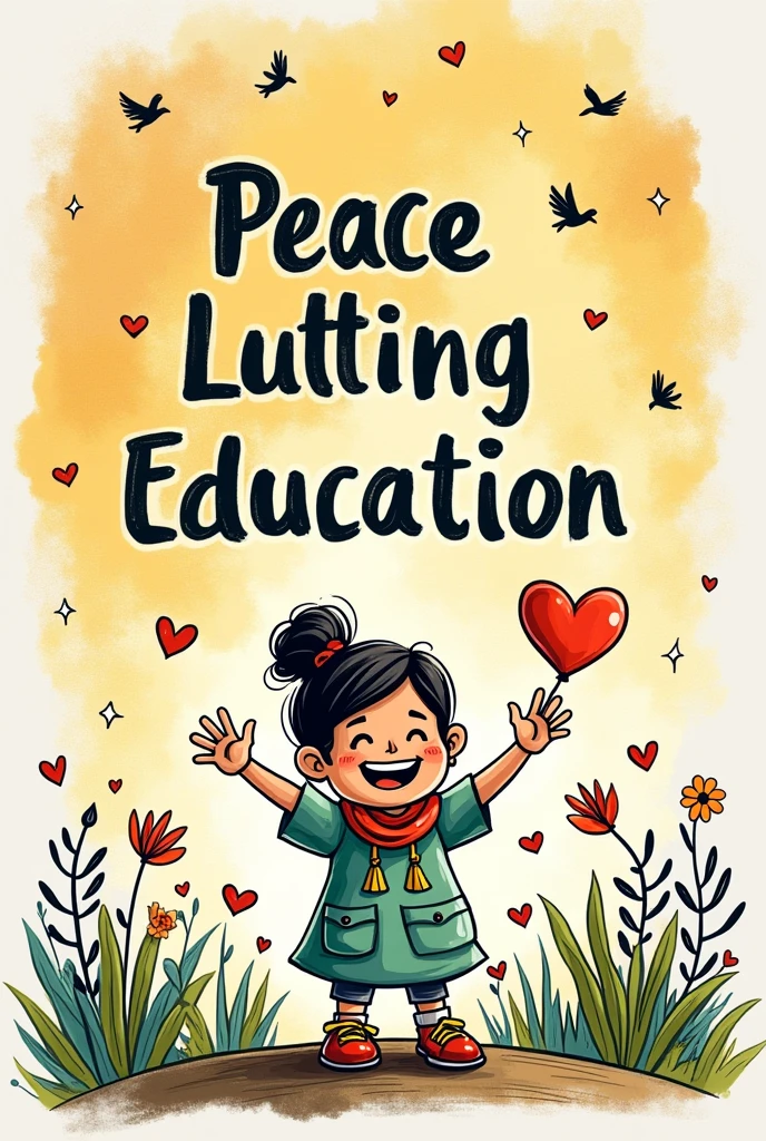 Peace Education Slogan doodle