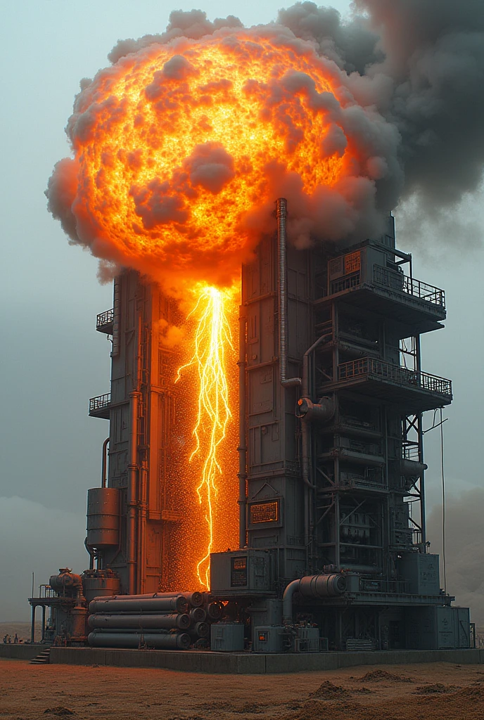 Machine that transforms the thermal and chemical energy of a contained explosion into electrical energy and stores it
