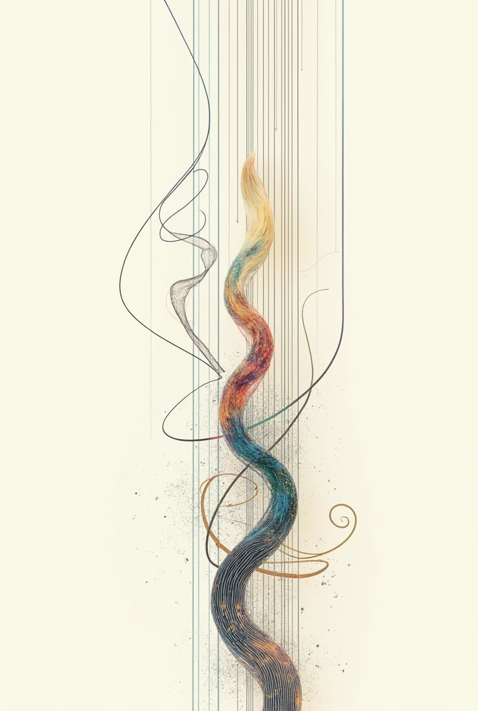Please make a things that combination of vertical, horizontal, diagonal, curve, wavy, spiral, broken line