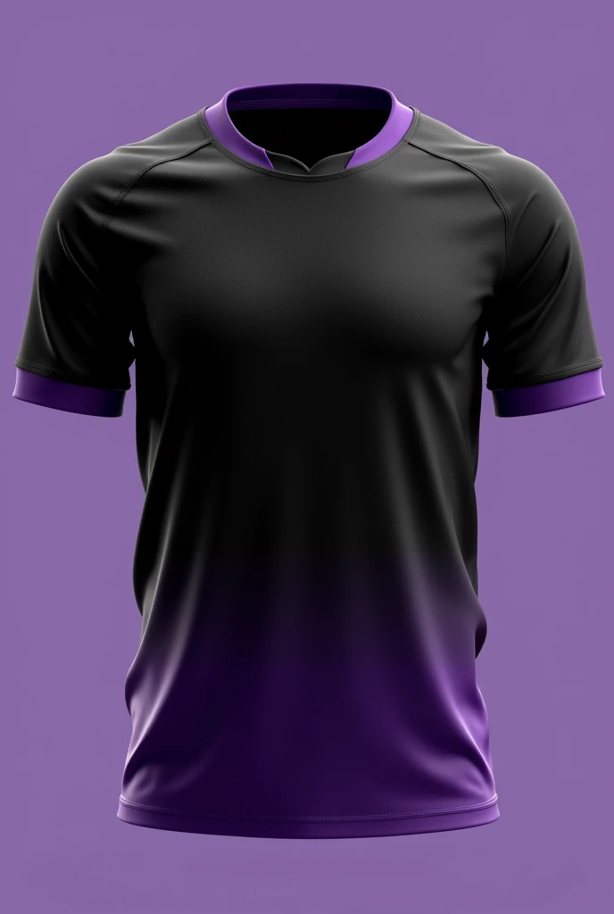 Black team shirt with a purple gradient at the bottom, and the sleeve bar and collar should be purple too.With great fabric