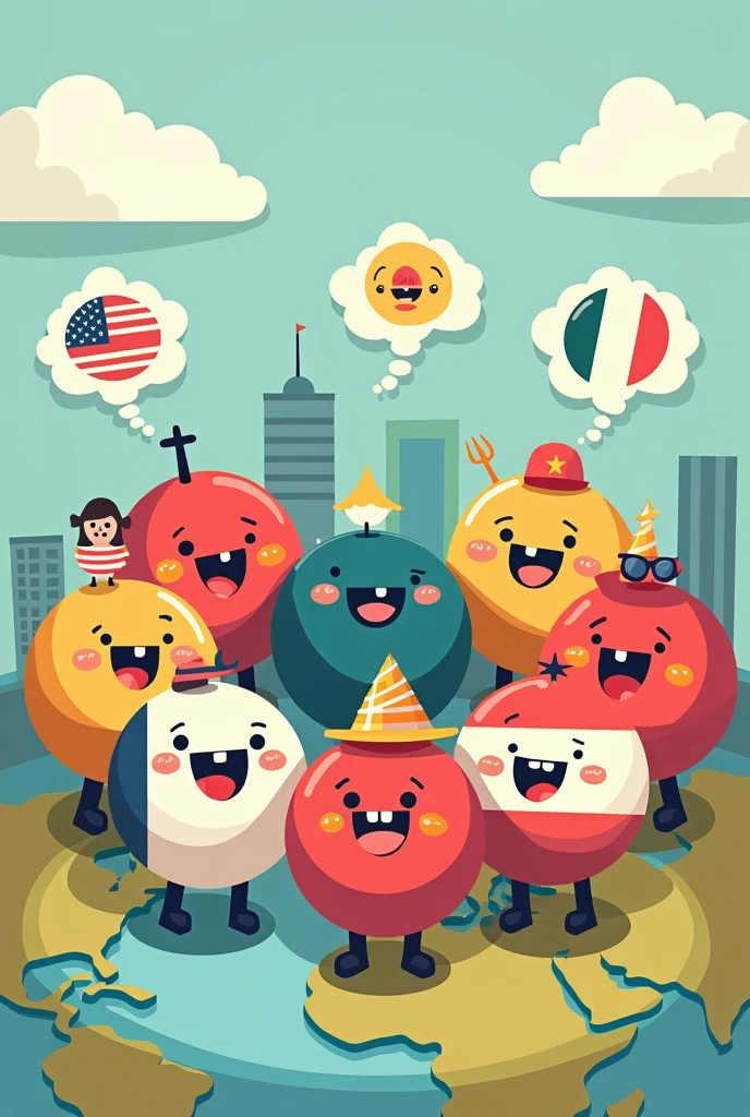 A FRAMEWORK FOR PHOTOS ABOUT COUNTRYBALLS FROM DIFFERENT COUNTRIES, CARTOON STYLE